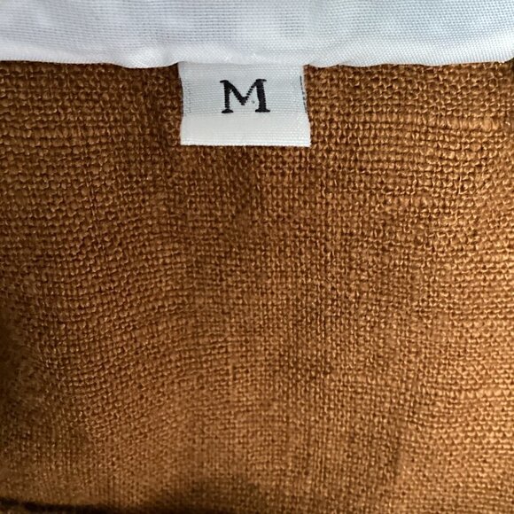 Bryn Walker Linen Asymmetric Tunic Top Sz M Brown 25S - Picture 7 of 9